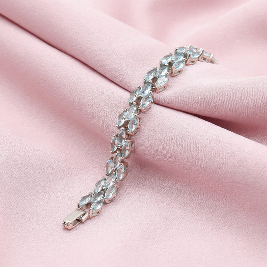 Sterling silver Marquise Crystal bracelet polished finish