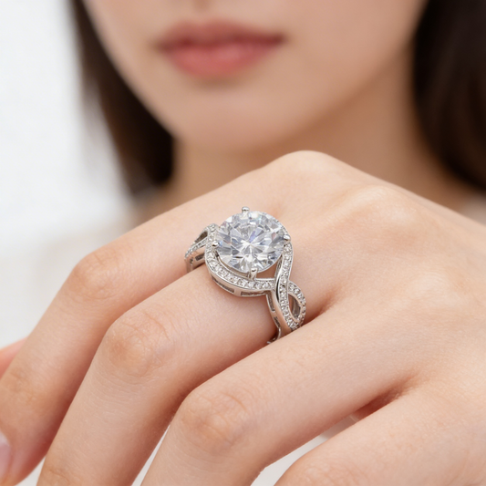Infinity Halo Solitaire Ring from TimelessWhims, view 2