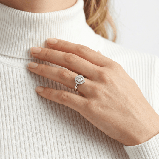 Cushion Halo Solitaire Ring from TimelessWhims, view 2