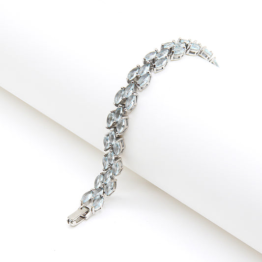 Sterling silver Marquise Crystal bracelet polished finish