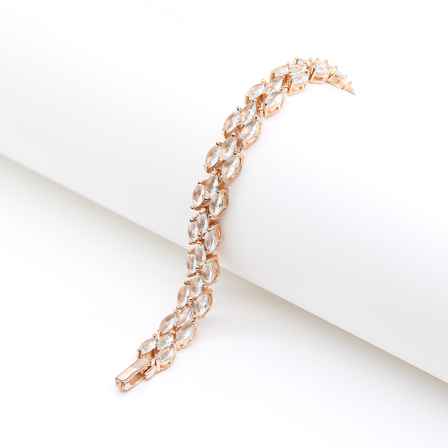 Sterling silver Marquise Crystal bracelet rose gold finish