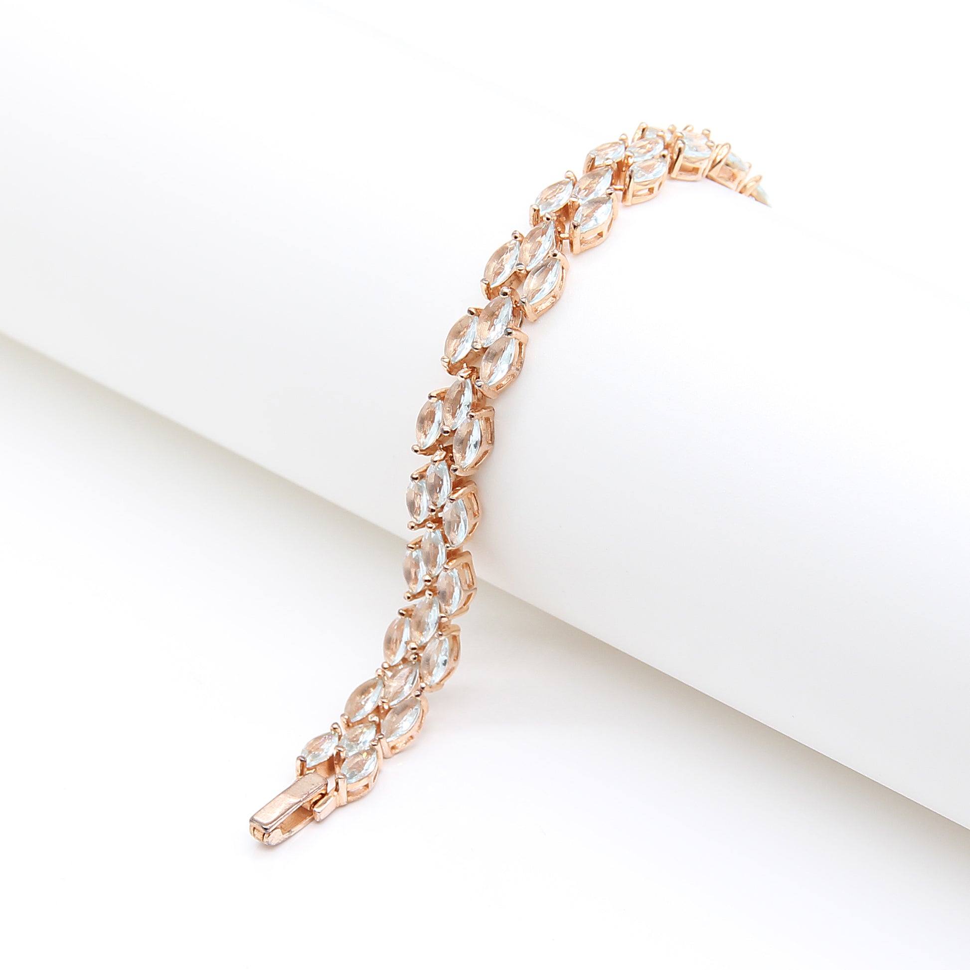 Sterling silver Marquise Crystal bracelet rose gold finish
