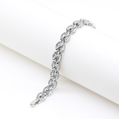 Sterling silver Marquise Crystal Tennis bracelet polished finish
