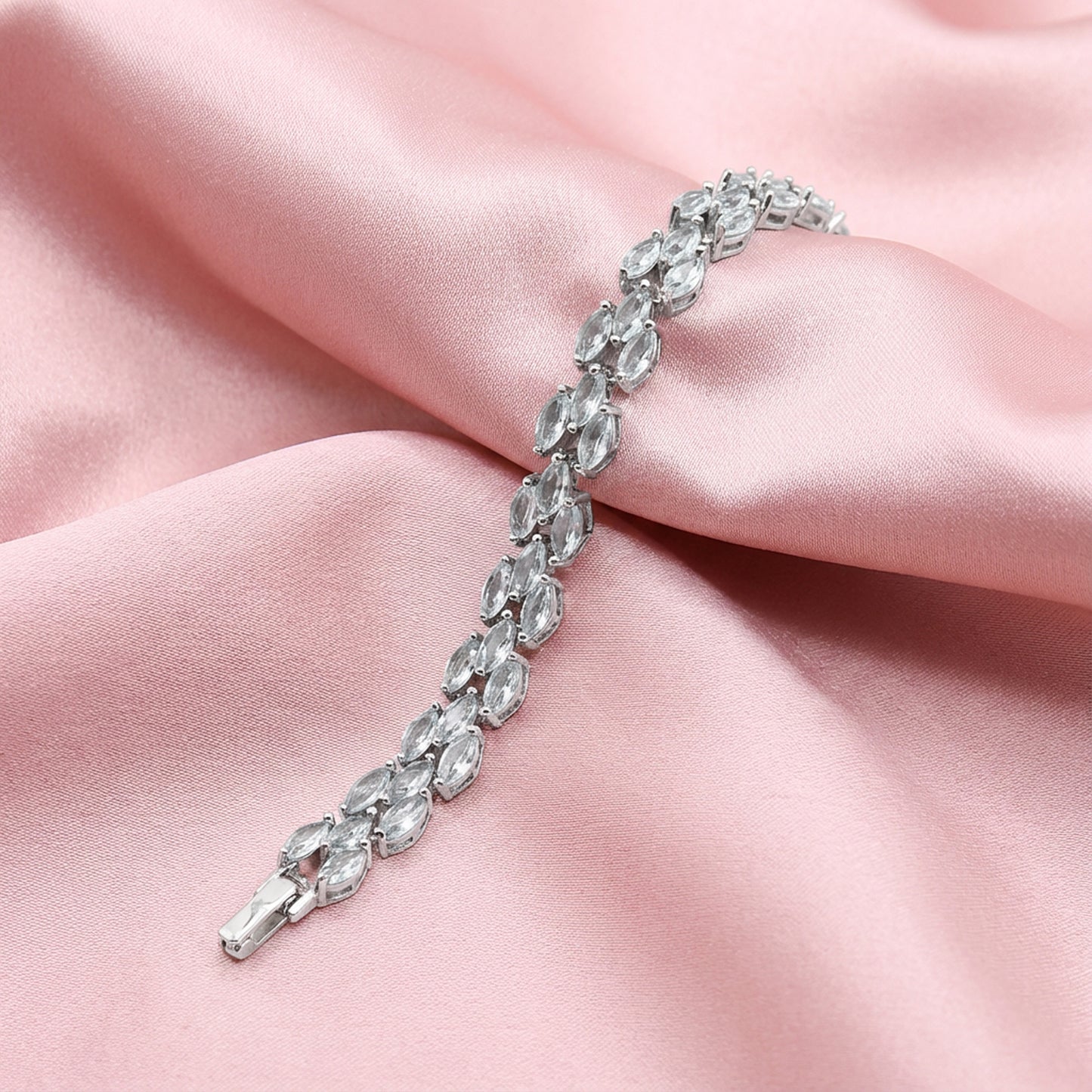 Classic Marquise Crystal Tennis Bracelet - Silver