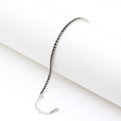 Sterling silver Black Crystal Tennis bracelet polished finish