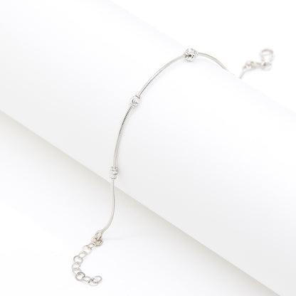 Sterling silver Five Bead Station bracelet polished finish