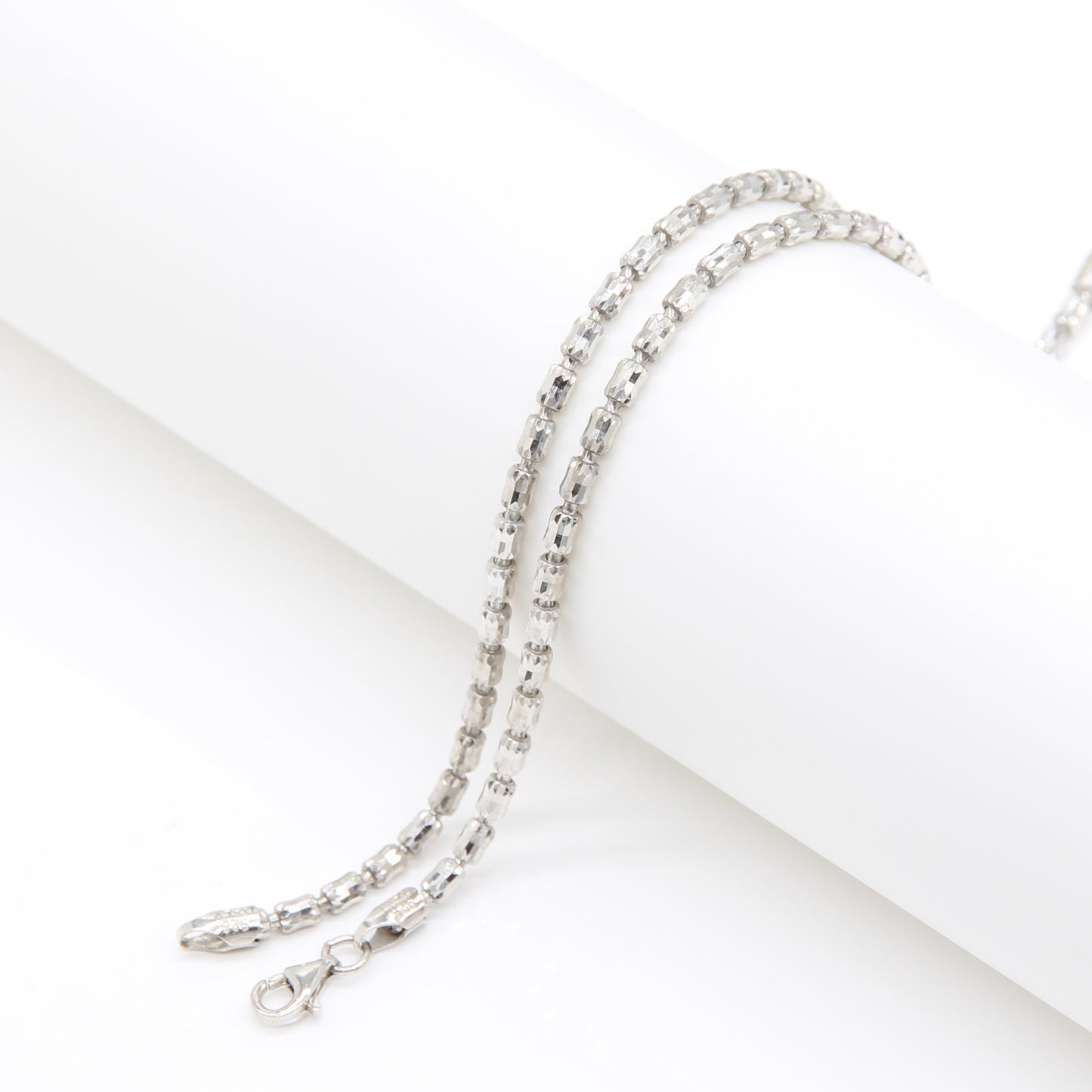 Sterling silver Double-Strand Baguette Crystal bracelet polished finish