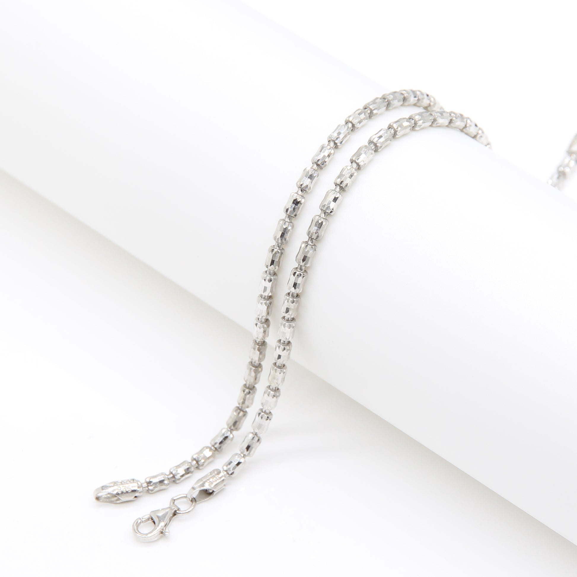 Sterling silver Double-Strand Baguette Crystal bracelet polished finish