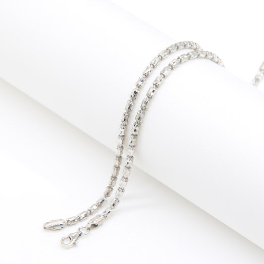 Sterling silver Double-Strand Baguette Crystal bracelet polished finish