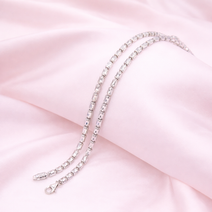 Sterling silver Double-Strand Baguette Crystal bracelet polished finish