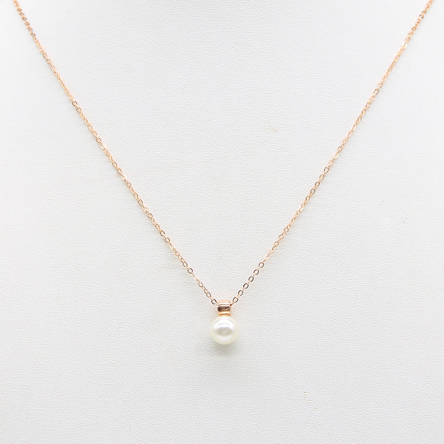 Sterling silver Pearl Solitaire Pendant necklace rose gold finish
