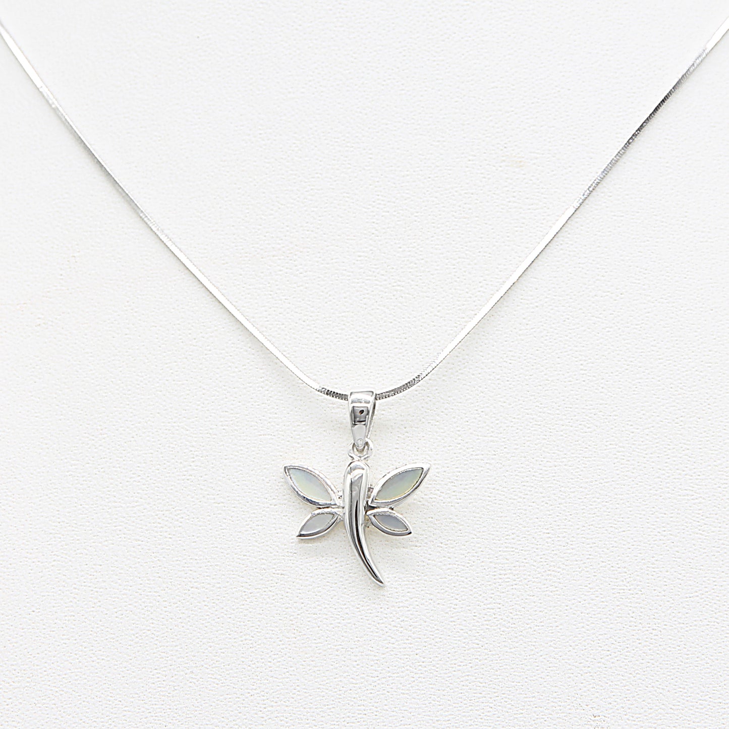 Sterling silver Natural Pearl Dragonfly Pendant Necklace with Natural Pearl Accent necklace polished finish