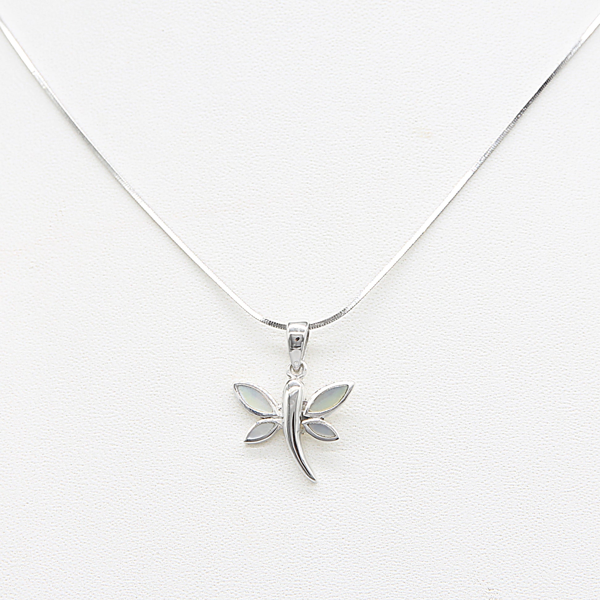 Sterling silver Natural Pearl Dragonfly Pendant Necklace with Natural Pearl Accent necklace polished finish