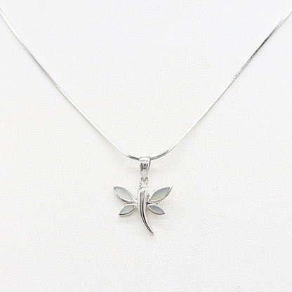 Sterling silver Natural Pearl Dragonfly Pendant Necklace with Natural Pearl Accent necklace polished finish