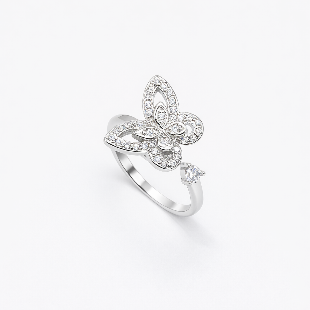Pavé Butterfly Crystal Ring from TimelessWhims, view 1