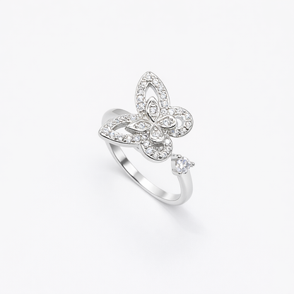 Pavé Butterfly Crystal Ring from TimelessWhims, view 1