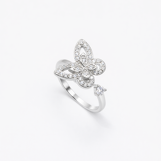 Pavé Butterfly Crystal Ring from TimelessWhims, view 1