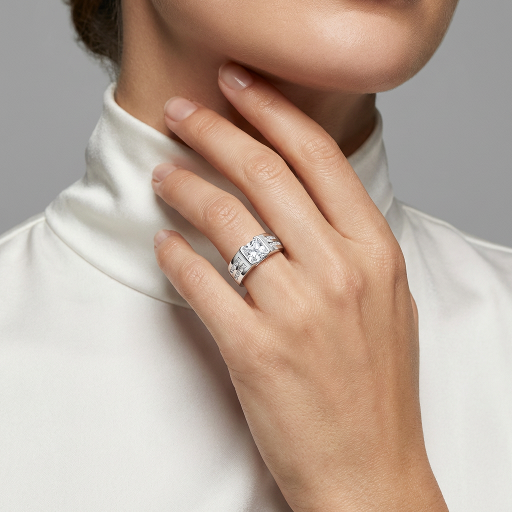 Princess Cut Signet Ring from TimelessWhims, view 2