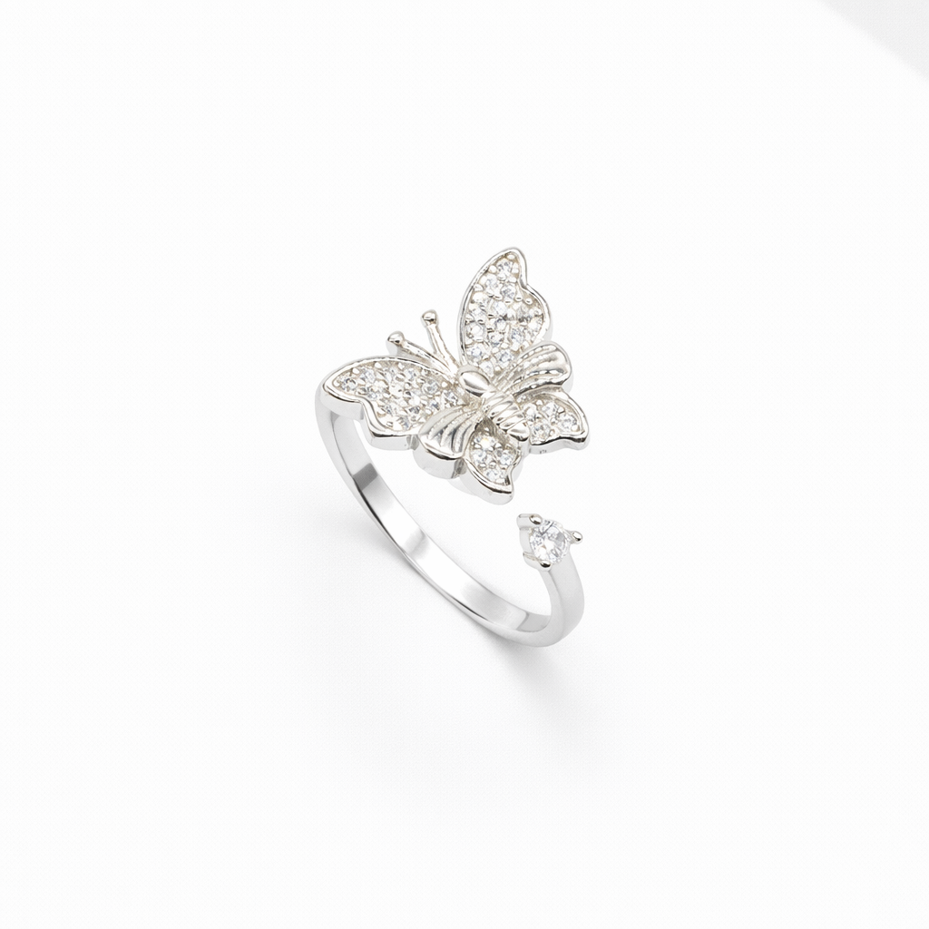 Pavé Butterfly Open Ring from TimelessWhims, view 1