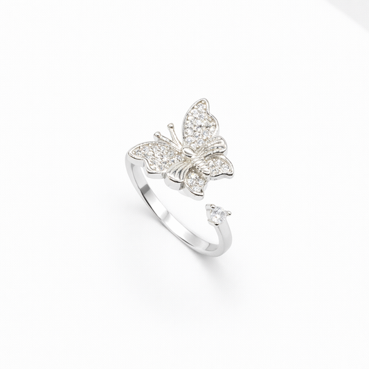 Pavé Butterfly Open Ring from TimelessWhims, view 1