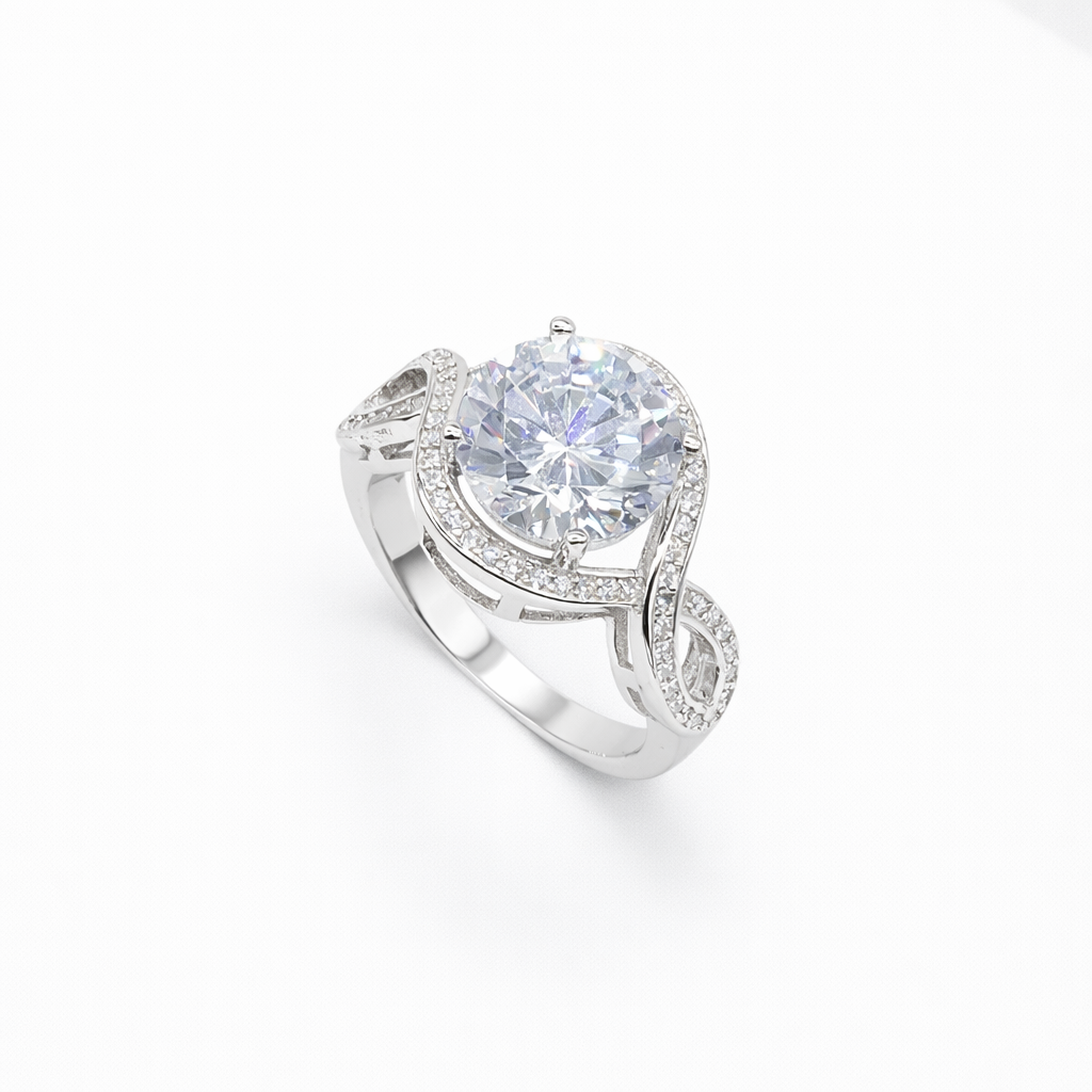 Infinity Halo Solitaire Ring from TimelessWhims, view 1