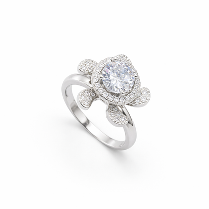 Floral Fan Halo Crystal Ring from TimelessWhims, view 1