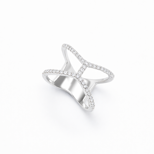 Pavé X Crossover Ring from TimelessWhims, view 1