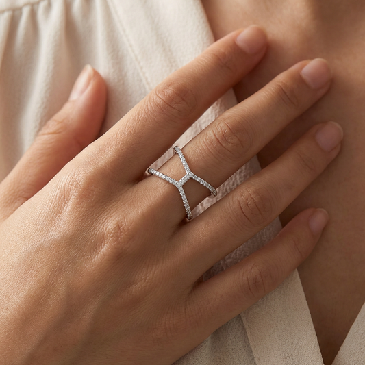 Pavé X Crossover Ring from TimelessWhims, view 2