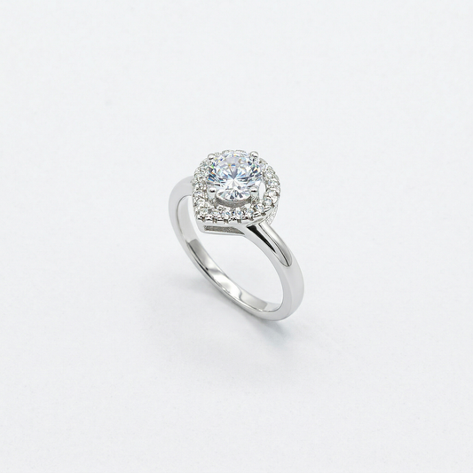 Cushion Halo Solitaire Ring from TimelessWhims, view 1