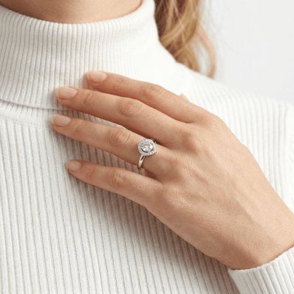 Cushion Halo Solitaire Ring from TimelessWhims, view 2