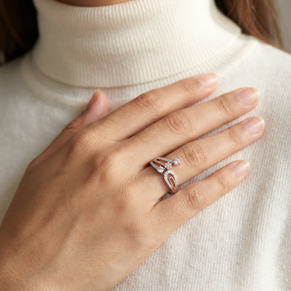 Rose Gold Cascade Crystal Ring from TimelessWhims, view 2