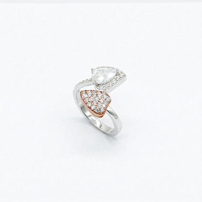 Rose Gold Pear Toi et Moi Ring from TimelessWhims, view 1