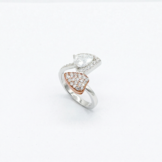 Rose Gold Pear Toi et Moi Ring from TimelessWhims, view 1
