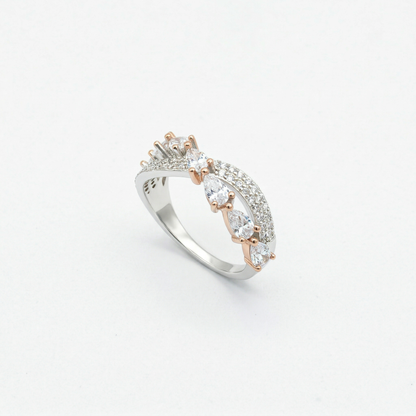 Rose Gold Pear Cascade Band from TimelessWhims, view 1