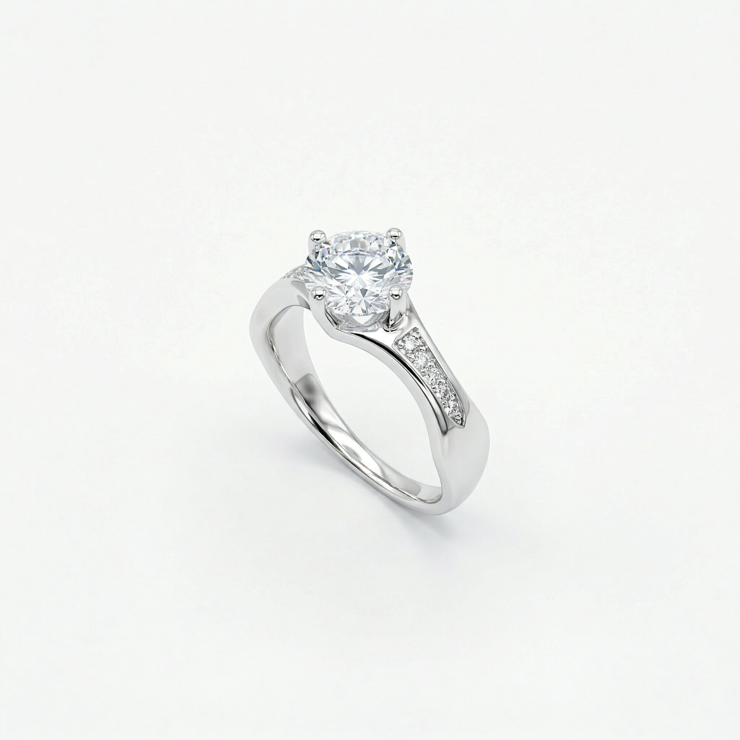 Cathedral Solitaire Pavé Ring from TimelessWhims, view 1