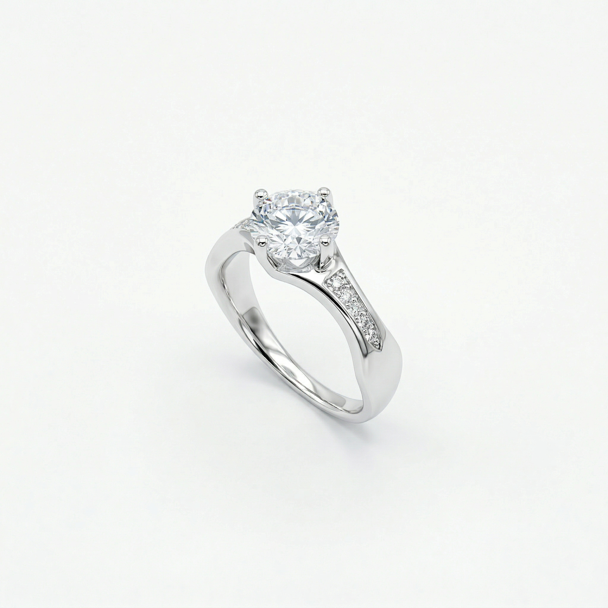 Cathedral Solitaire Pavé Ring from TimelessWhims, view 1