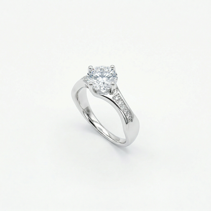 Cathedral Solitaire Pavé Ring from TimelessWhims, view 1