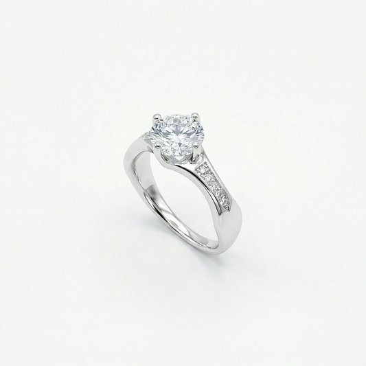 Cathedral Solitaire PavÃ© Ring