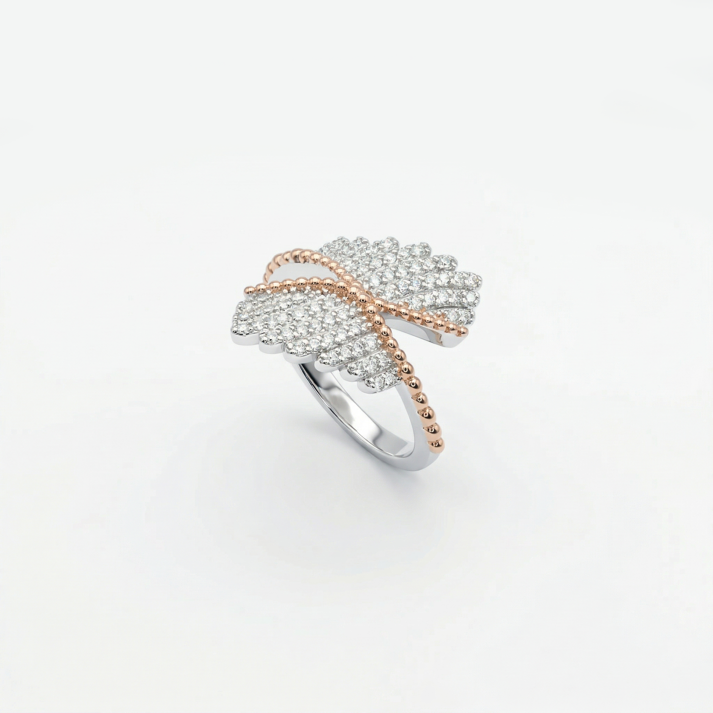 Rose Gold Angel Wing Pavé Ring from TimelessWhims, view 1