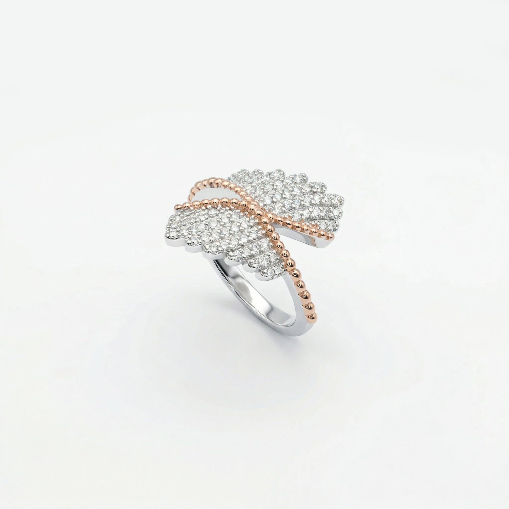 Rose Gold Angel Wing Pavé Ring from TimelessWhims, view 1