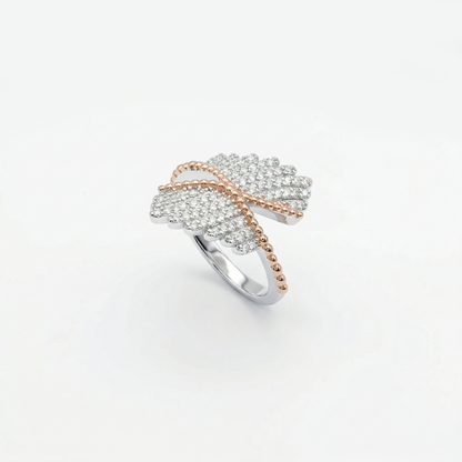 Rose Gold Angel Wing Pavé Ring from TimelessWhims, view 1