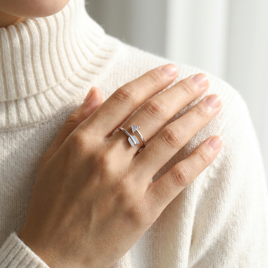 Cupid Arrow Bypass Ring from TimelessWhims, view 2