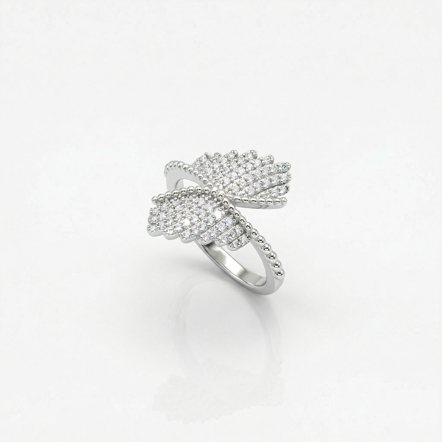 Silver Angel Wing Pavé Ring from TimelessWhims, view 1