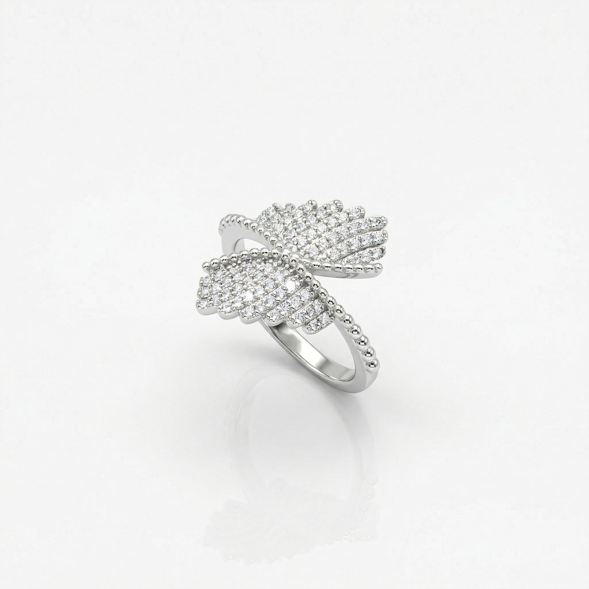 Silver Angel Wing Pavé Ring from TimelessWhims, view 1