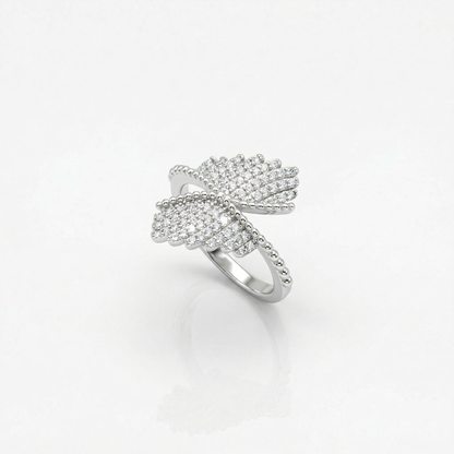 Silver Angel Wing Pavé Ring from TimelessWhims, view 1