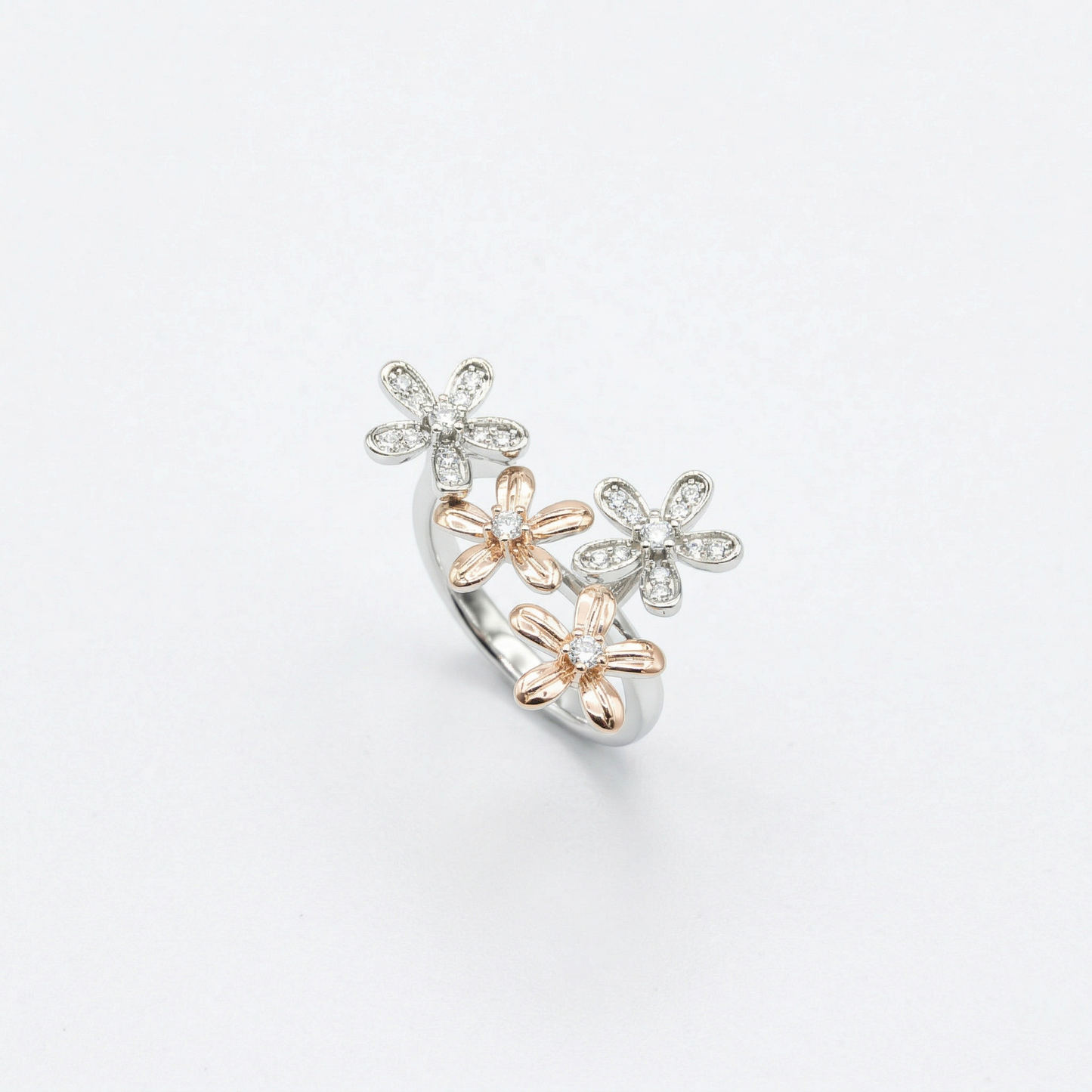 Two-Tone Daisy Trio Ring from TimelessWhims, view 1