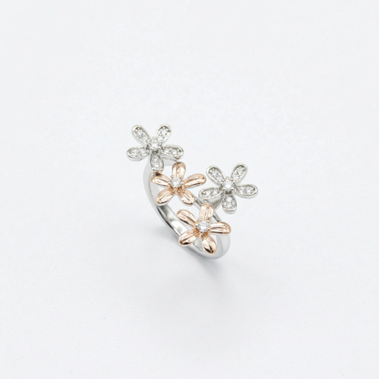 Two-Tone Daisy Trio Ring from TimelessWhims, view 1