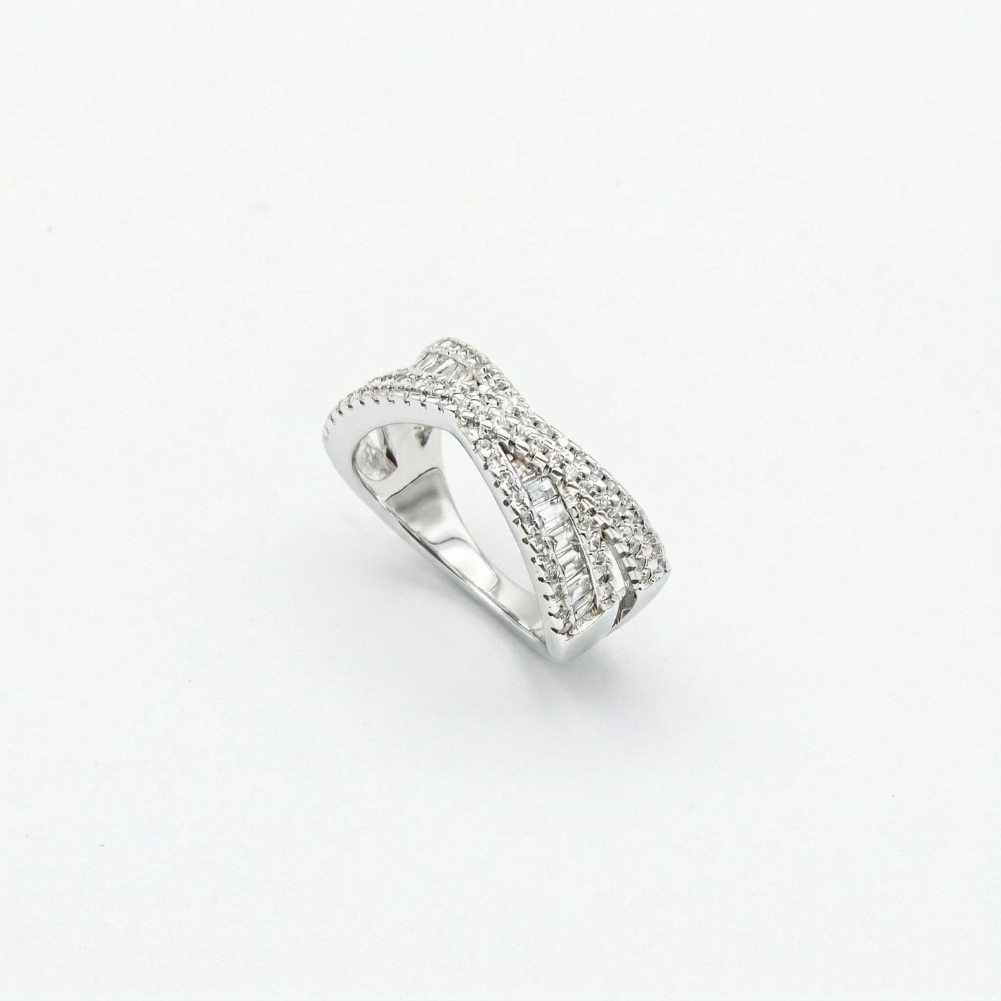 Baguette Crossover Eternity Band from TimelessWhims, view 1