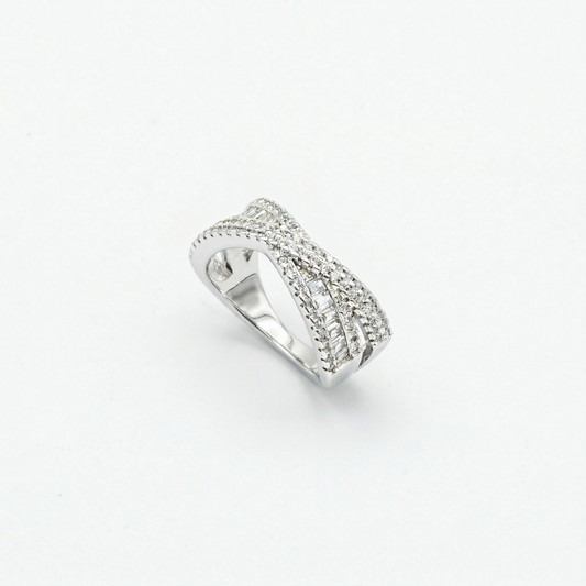 Baguette Crossover Eternity Band
