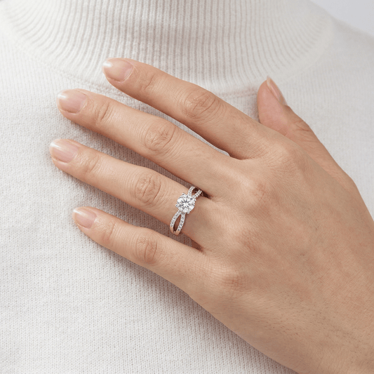 Split Pavé Shoulder Solitaire Ring from TimelessWhims, view 2